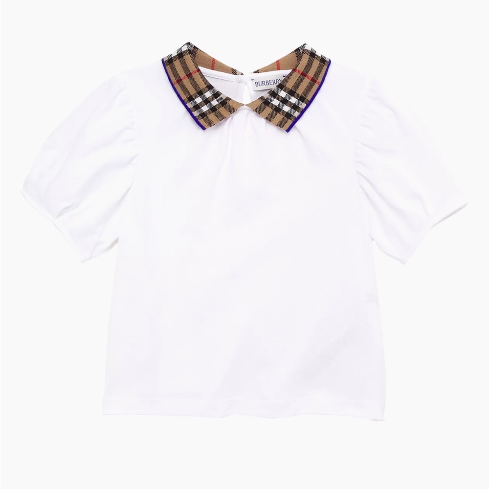 Burberry Baby Check-Collar Short-Sleeved Polo Shirt